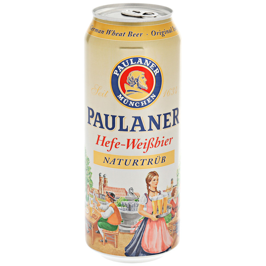 ПИВО ПАУЛАНЕР светлое не фильтрованное ж/б 0.5L