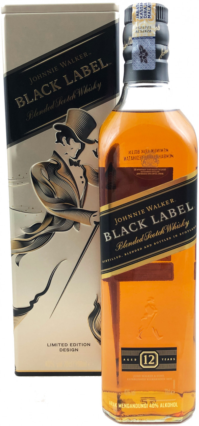 Виски Джонни Уокер Блэк Лейбл 12лет купажир.п/к 0.7 л
